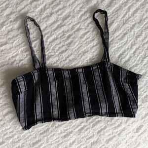 Black striped cropped top